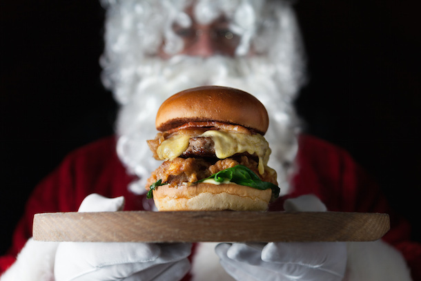 Hawksmoor Manchester Christmas Burger Santa Image