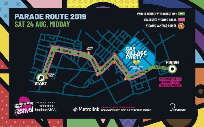 Manchester Pride Parade Route