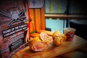 deep-fried pigs in blankets at Porky Pig