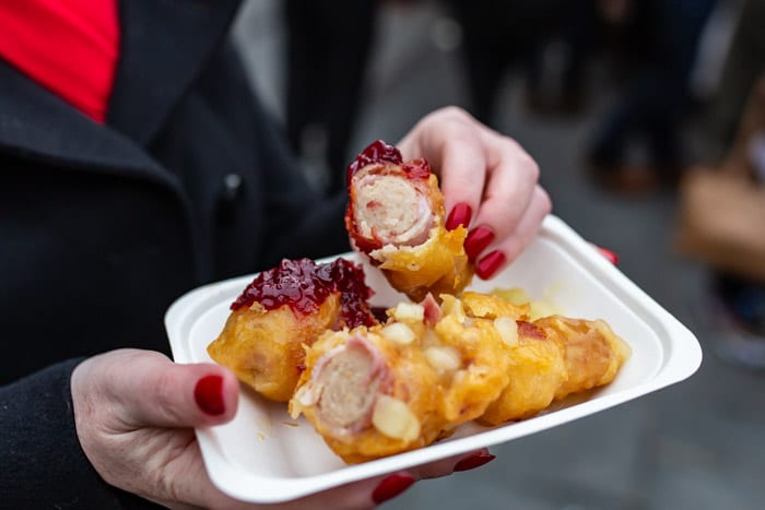 Porky Pig deep fried pigs in blankets