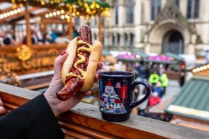 sausage gluhwein Manchester Christmas Market prices