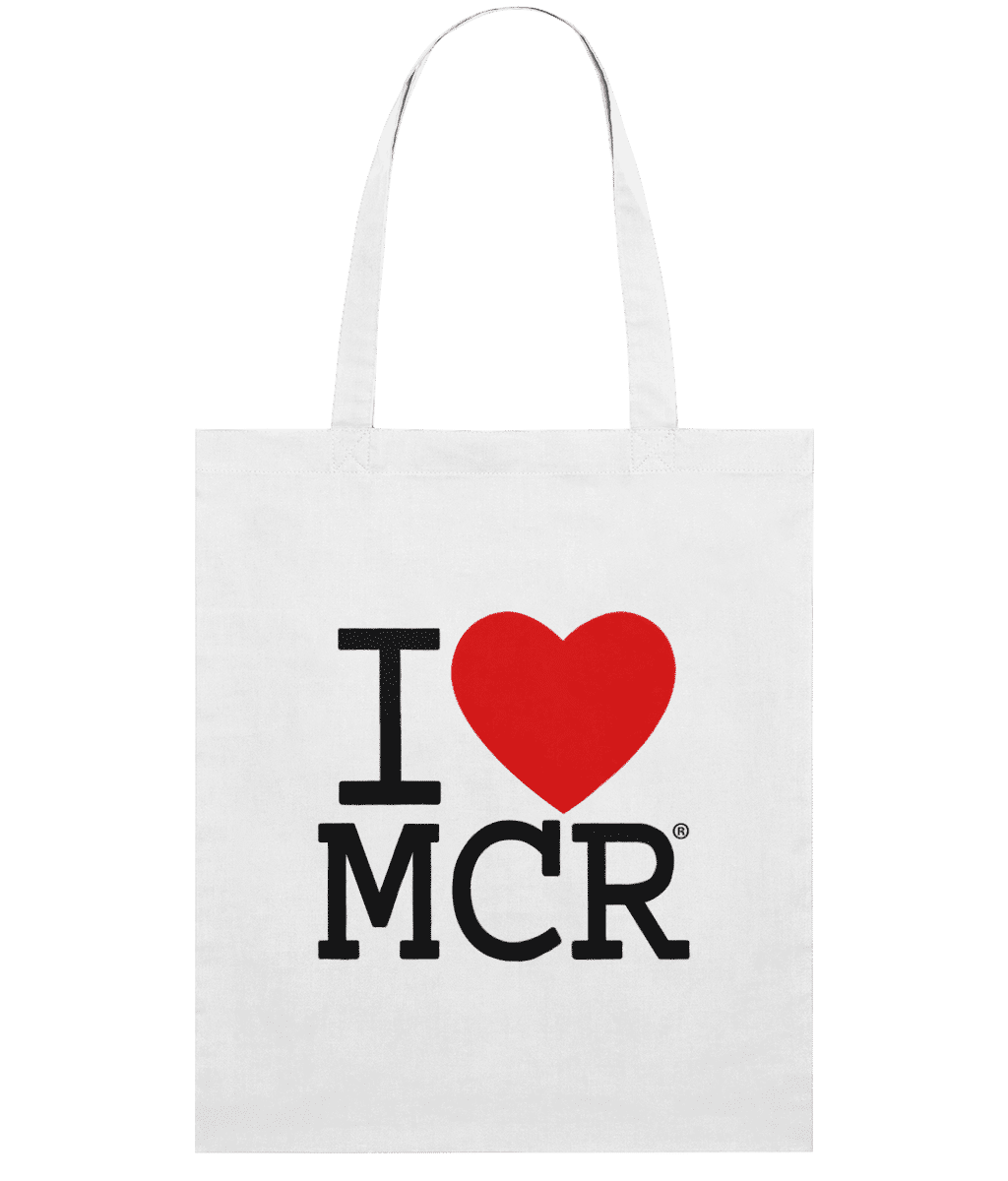 I Love Manchester Canvas Tote Bag Shopper Heart MCR 