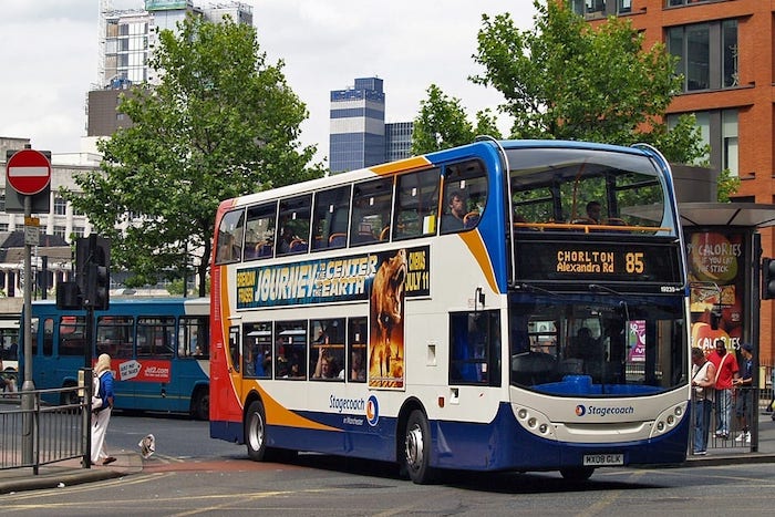 cost of bus travel in manchester