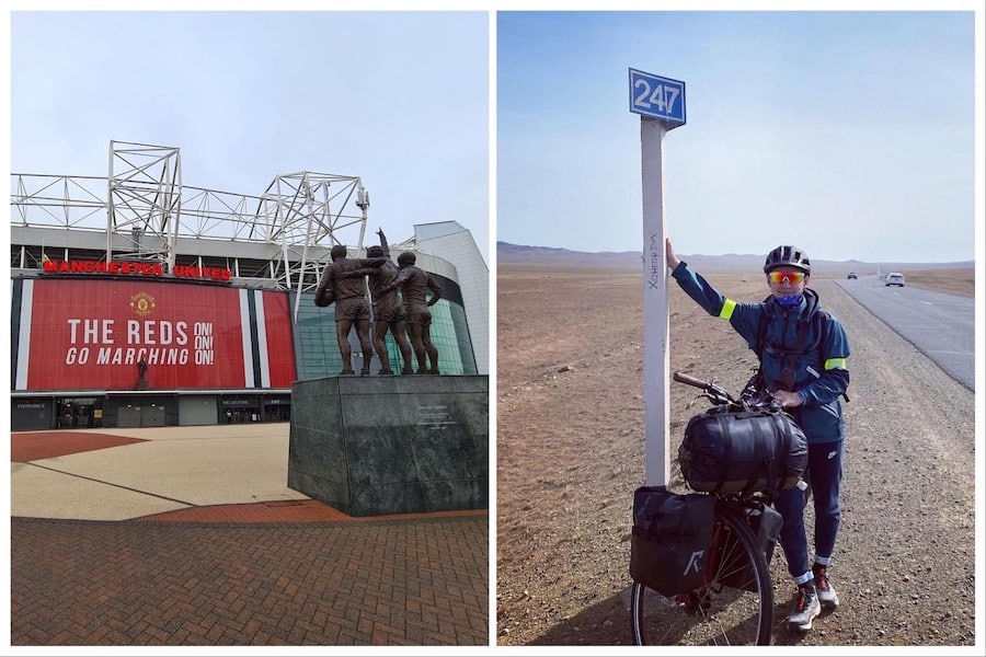 Manchester United megafan Ochiroo makes incredible journey from Mongolia to Old Trafford by bike!